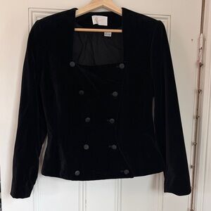 80s Black Velvet Women's Jacket